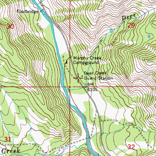 Topographic Map of Deer Creek Guard Station, WY
