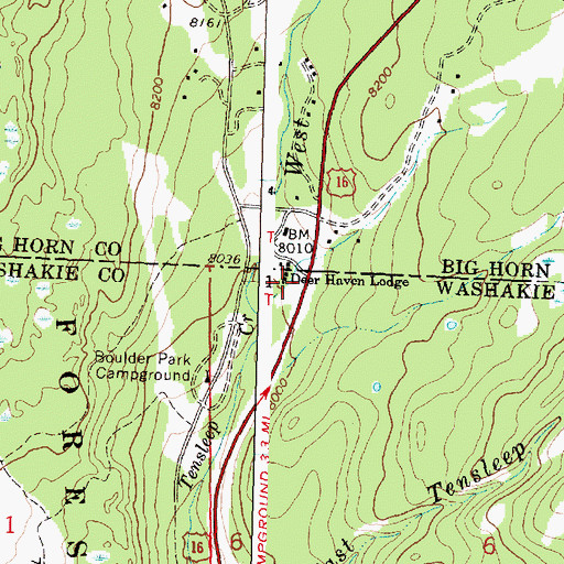 Topographic Map of Deer Haven Lodge, WY