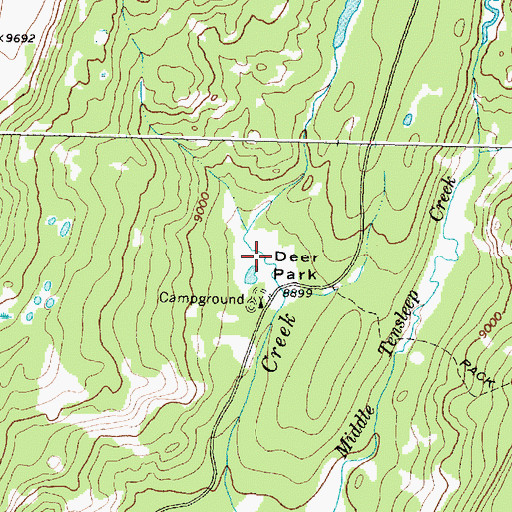 Topographic Map of Deer Park, WY