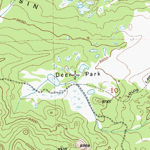 Topographic Map of Deer Park, WY