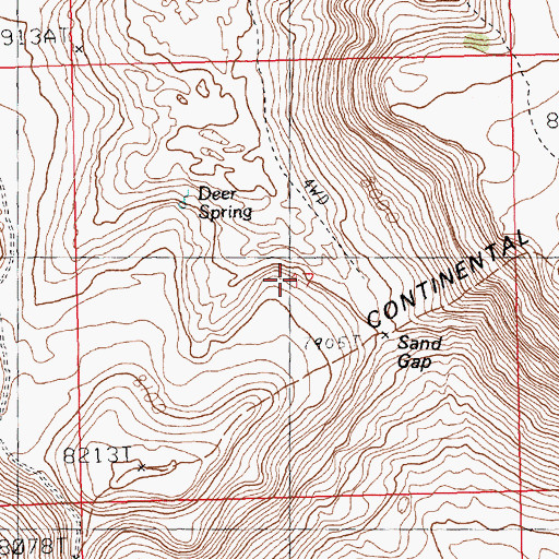 Topographic Map of Deer Spring, WY