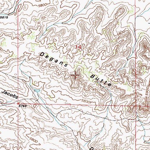 Topographic Map of Degans Butte, WY