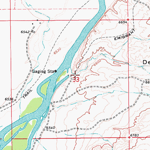 Topographic Map of Delaney Canyon, WY