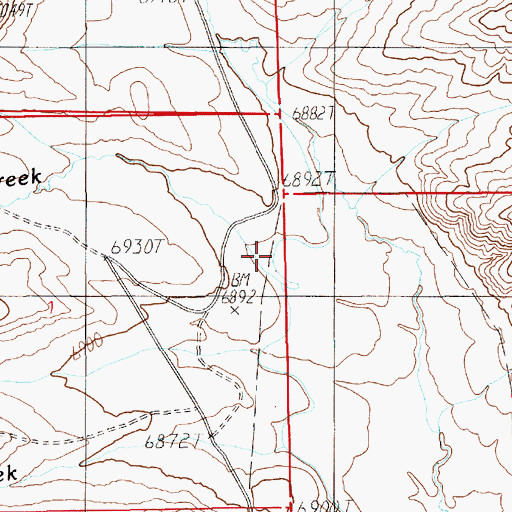 Topographic Map of Delaney Creek, WY