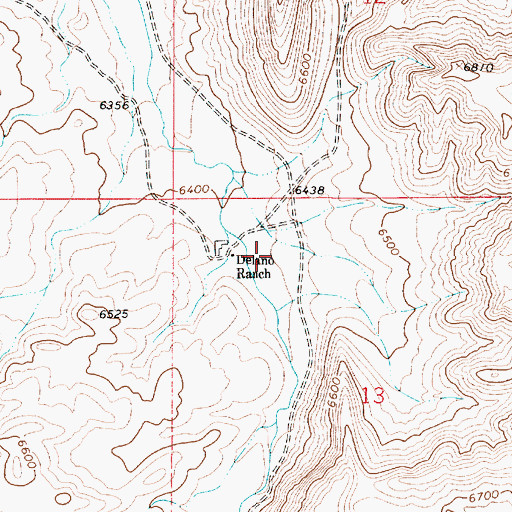 Topographic Map of Delano Ranch, WY