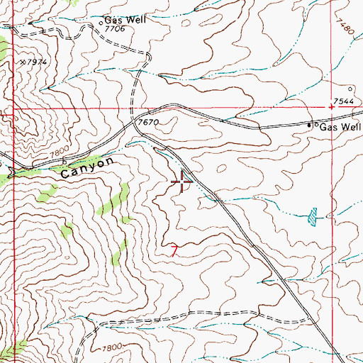 Topographic Map of Deloney Canyon, WY