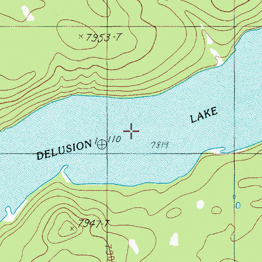 Topographic Map of Delusion Lake, WY