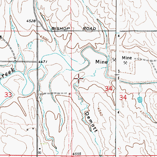 Topographic Map of Demott Draw, WY