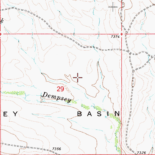 Topographic Map of Dempsey Basin, WY