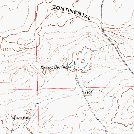 Topographic Map of Desert Springs, WY