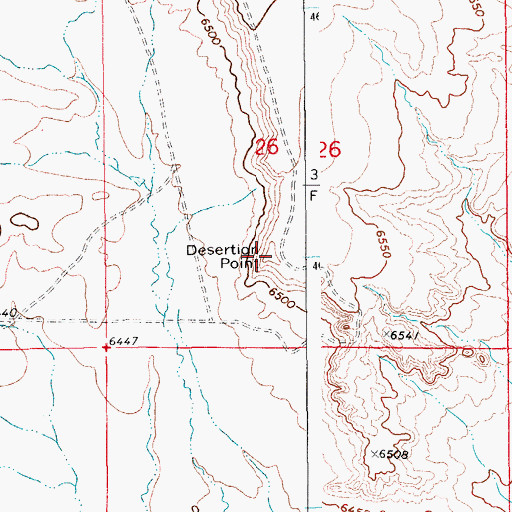 Topographic Map of Desertion Point, WY