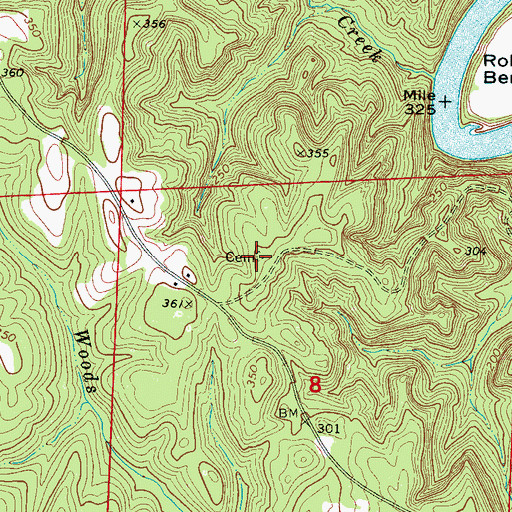 Topographic Map of Robertson Cemetery, AL