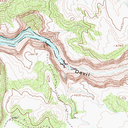 Topographic Map of Devil Canyon, WY