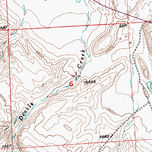 Topographic Map of Devils Canyon, WY