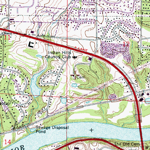 Topographic Map of Robertson Chapel Cemetery, AL