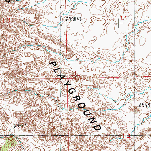 Topographic Map of Devils Playground, WY