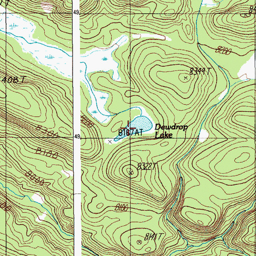 Topographic Map of Dewdrop Lake, WY