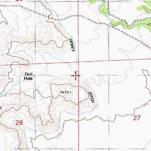 Topographic Map of Dewey Ditch, WY