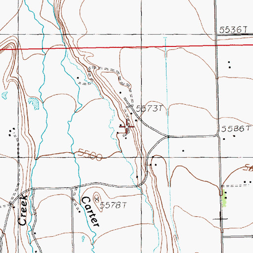 Topographic Map of Diamond Bar Ranch, WY