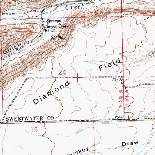 Topographic Map of Diamond Field, WY