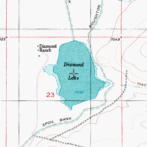 Topographic Map of Diamond Lake, WY