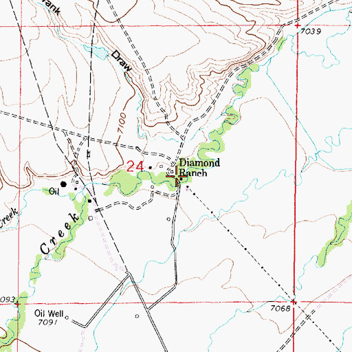 Topographic Map of Diamond Ranch, WY