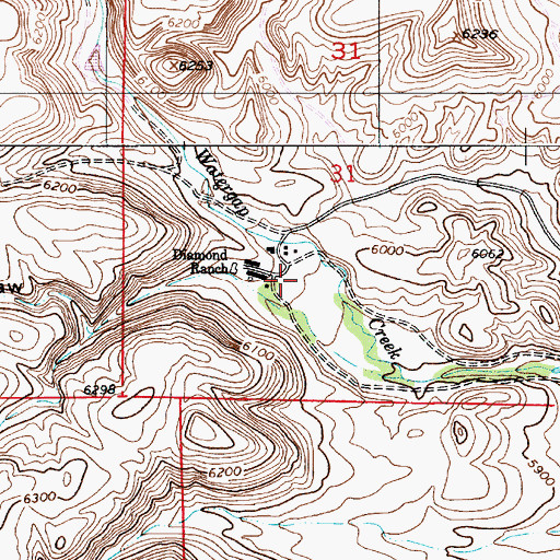 Topographic Map of Diamond Ranch, WY
