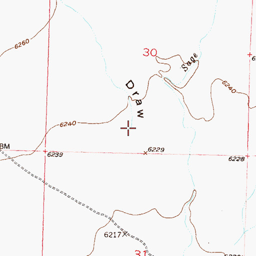 Topographic Map of Diamond Springs Draw, WY