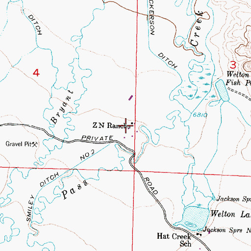 Topographic Map of Dickerson Ditch, WY