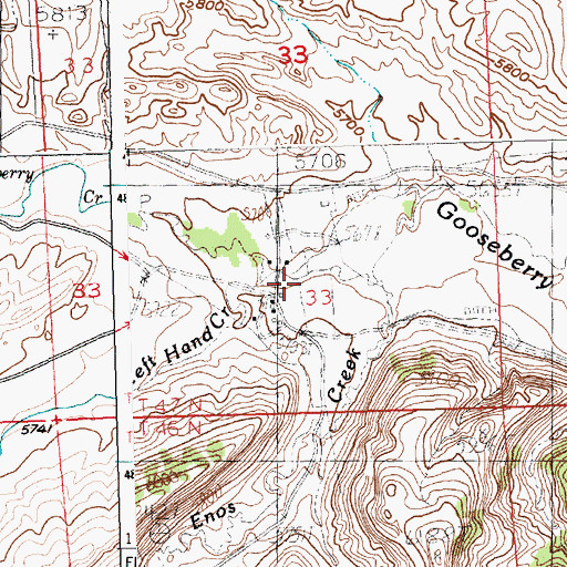 Topographic Map of Dickie Ranch, WY