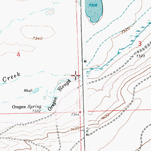 Topographic Map of Dickie Springs Creek, WY