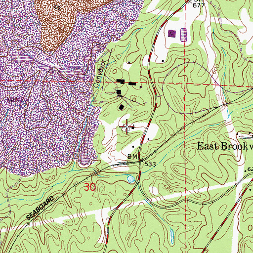 Topographic Map of West Brookwood Cemetery, AL