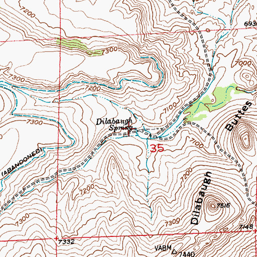 Topographic Map of Dilabaugh Spring, WY