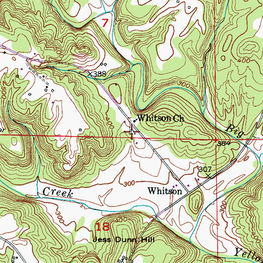 Topographic Map of Whitson Place Cemetery, AL