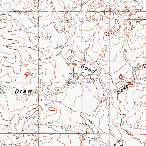 Topographic Map of Dills Draw, WY