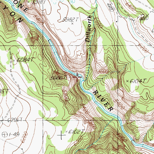 Topographic Map of Dillworth Creek, WY