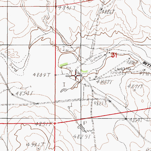 Topographic Map of Dilts School, WY