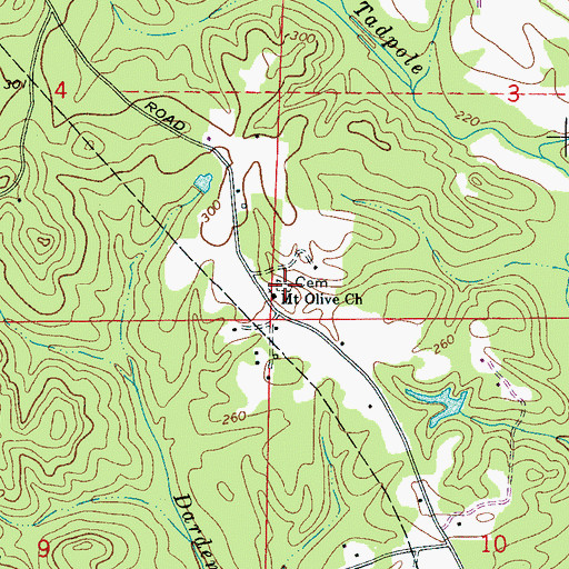 Topographic Map of Mount Olive Cemetery, AL