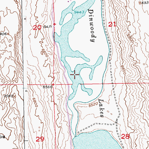 Topographic Map of Dinwoody Lakes, WY