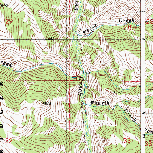 Topographic Map of Dip Creek, WY