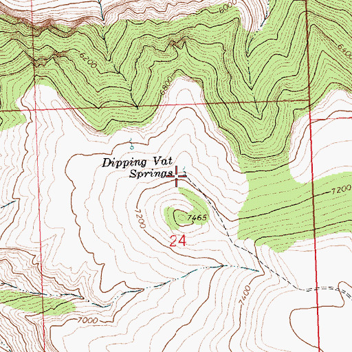 Topographic Map of Dipping Vat Springs, WY