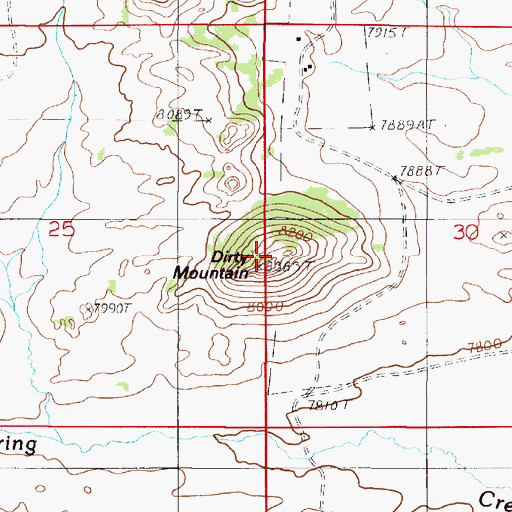 Topographic Map of Dirty Mountain, WY