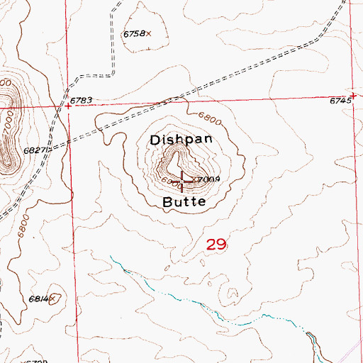 Topographic Map of Dishpan Butte, WY