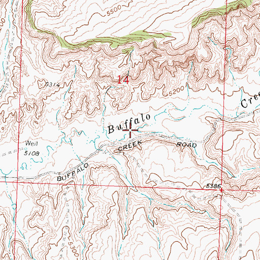 Topographic Map of Ditch Creek, WY