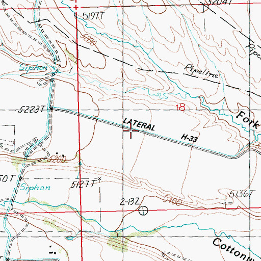 Topographic Map of Ditch H-33, WY