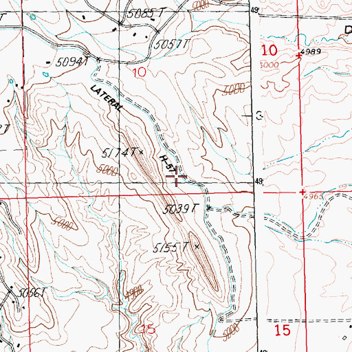 Topographic Map of Ditch H-57, WY