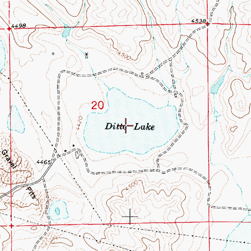 Topographic Map of Ditto Lake, WY