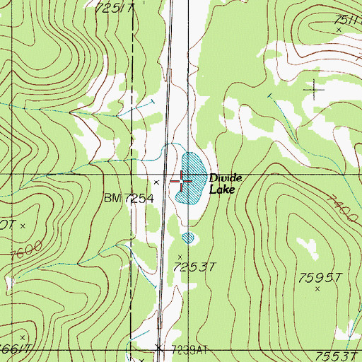 Topographic Map of Divide Lake, WY