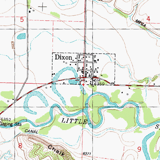 Topographic Map of Dixon, WY