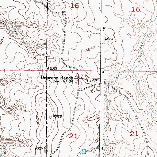 Topographic Map of Dobrenz Ranch, WY